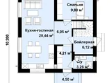 Двухэтажный дом с плоской крышей DS-1250 из газобетона