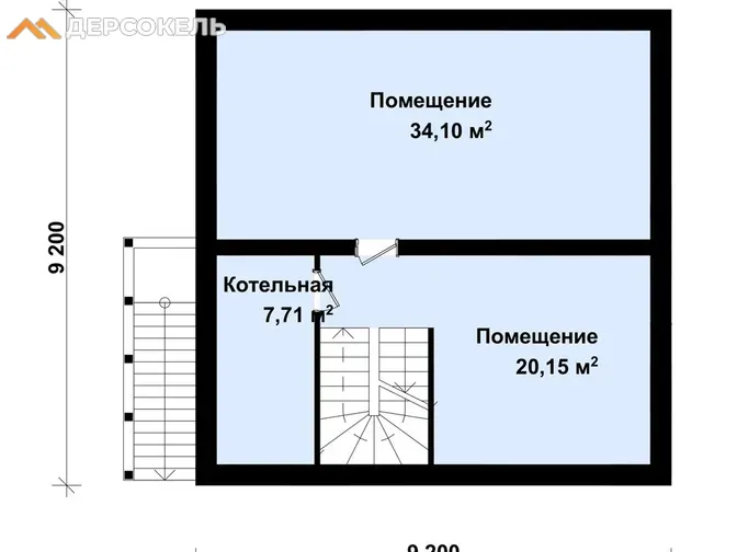 Трехэтажный дом с цоколем DS-736 из газобетона