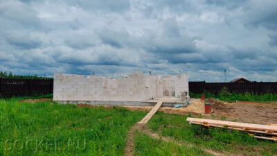 Возведение стен дома из газобетонных блоков, Ступино, Московская область