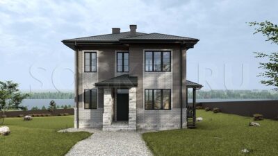Проект двухэтажного дома с цокольным этажом, Солнечногорск, Московская область